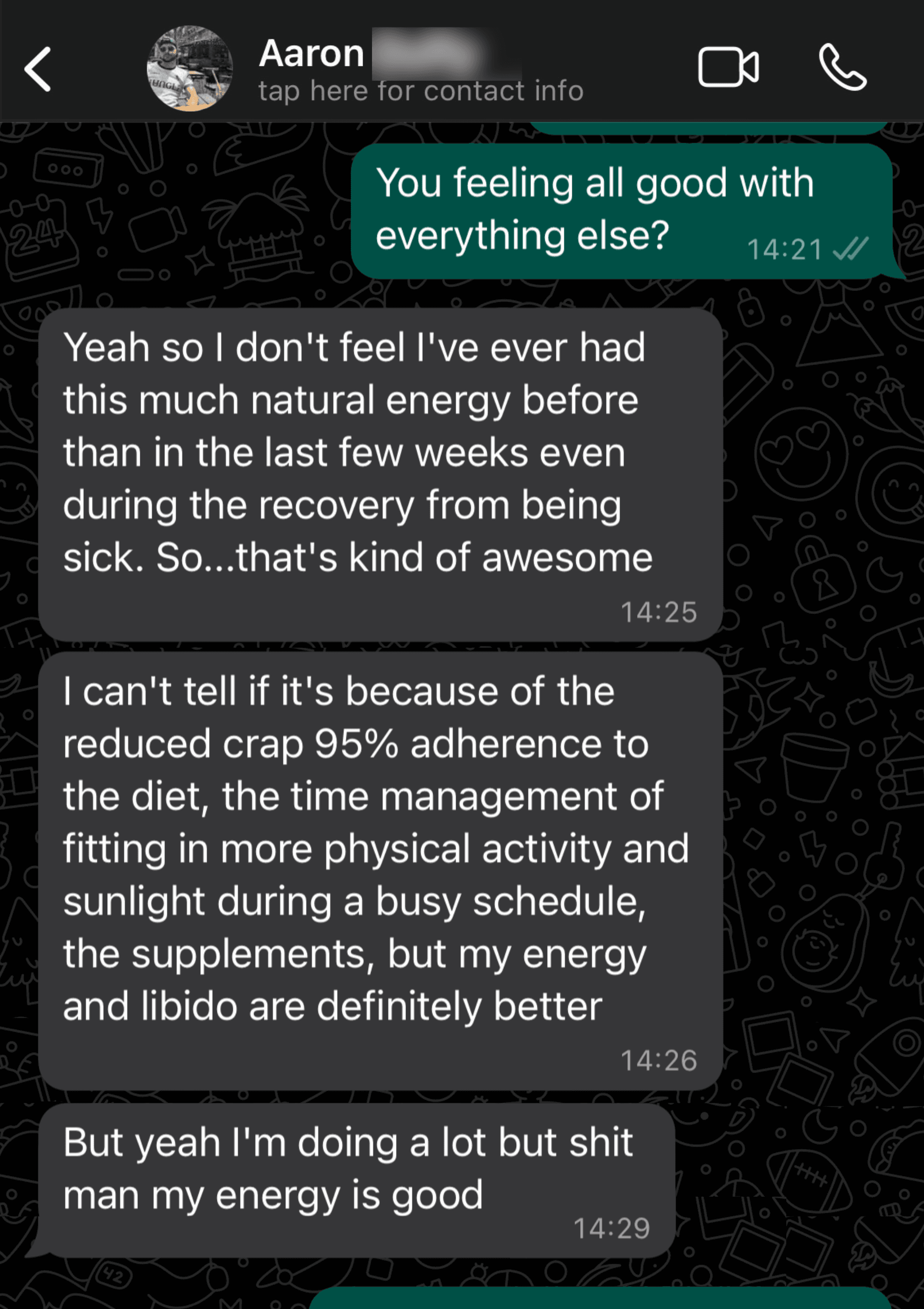 Aaron has great energy