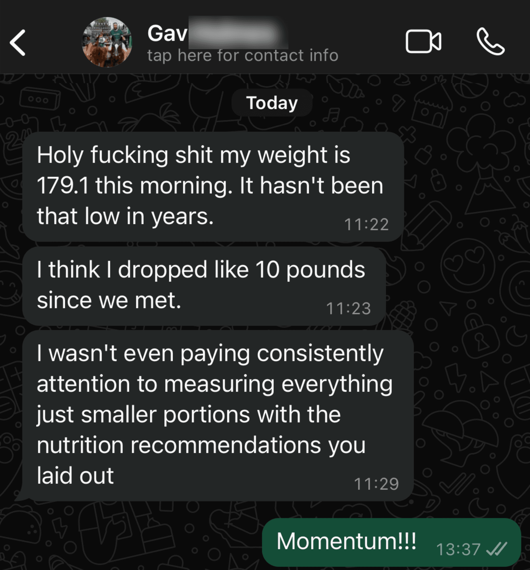 Gav down 10lbs in 8 weeks